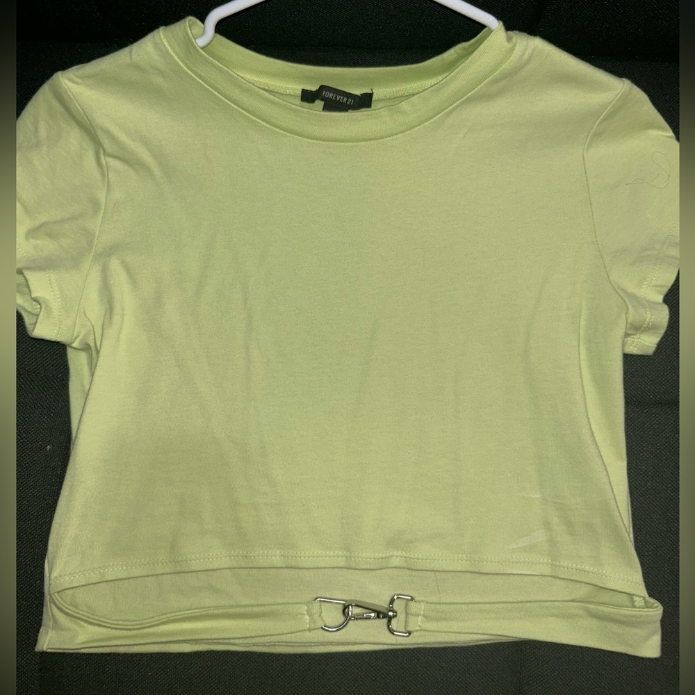 Green crop top